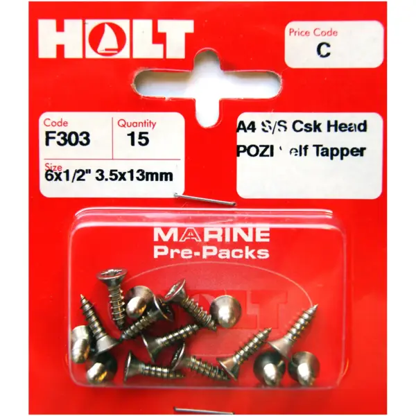 HOL0302 Holt S/Steel CSK Pozi Selftaper 3.5 x 13mm