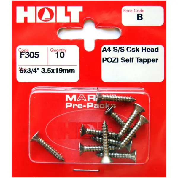HOL0304 Holt S/Steel CSK Pozi Selftaper 3.5 x 19mm