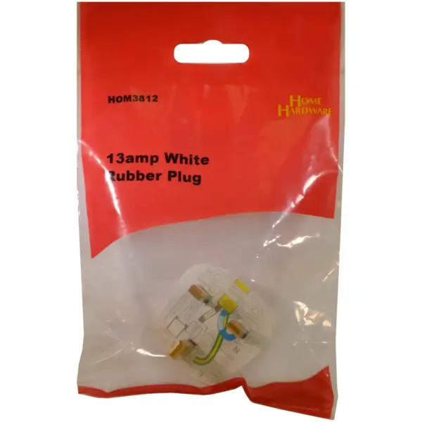 13amp White Rubber Plug