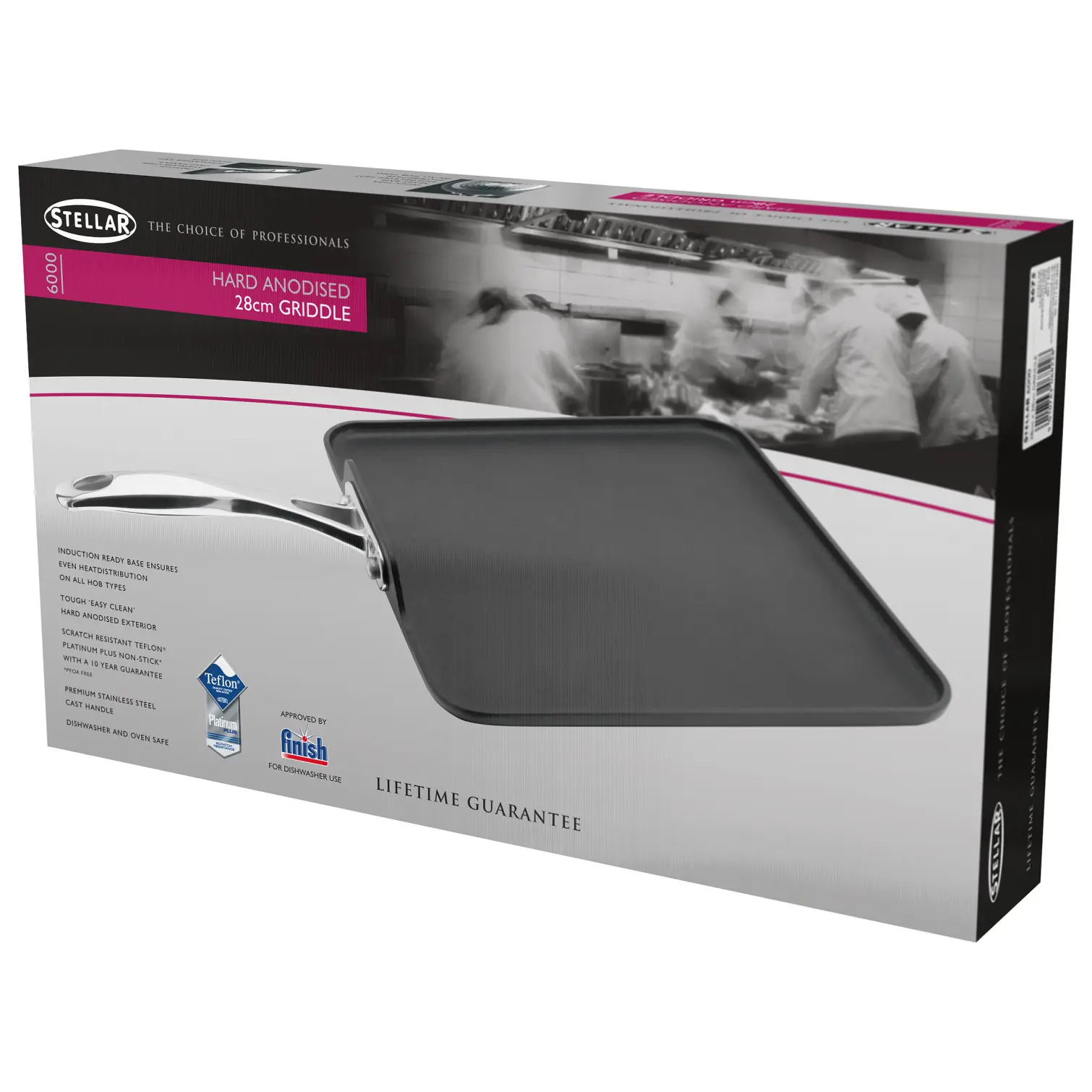 HOR0136_3 Stellar Hard Anodised Griddle 28cm