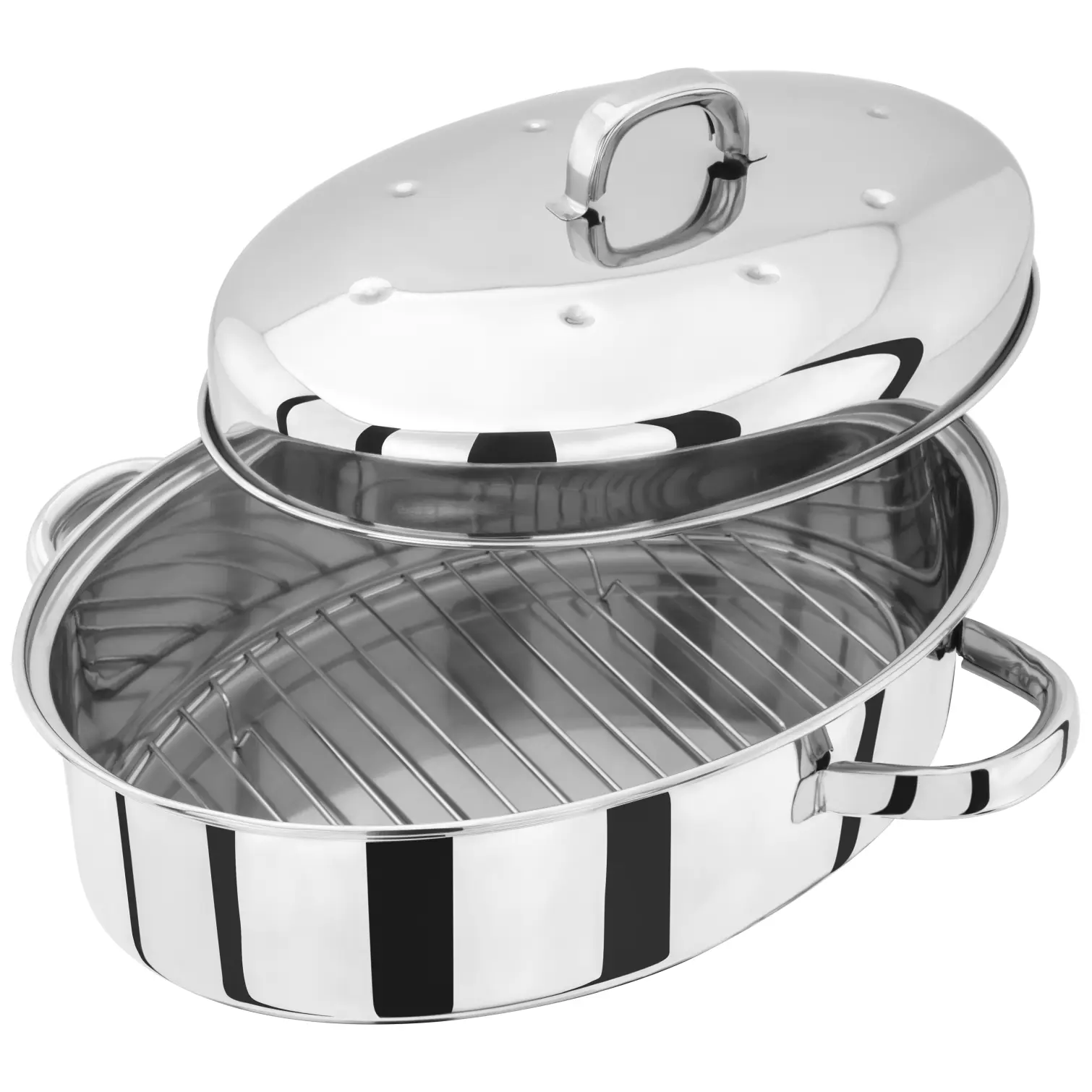 Judge Stainless Steel Oval Roaster with Lid 32cm