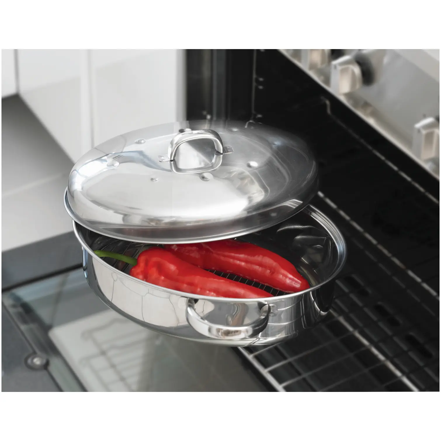 Judge Stainless Steel Oval Roaster with Lid 32cm