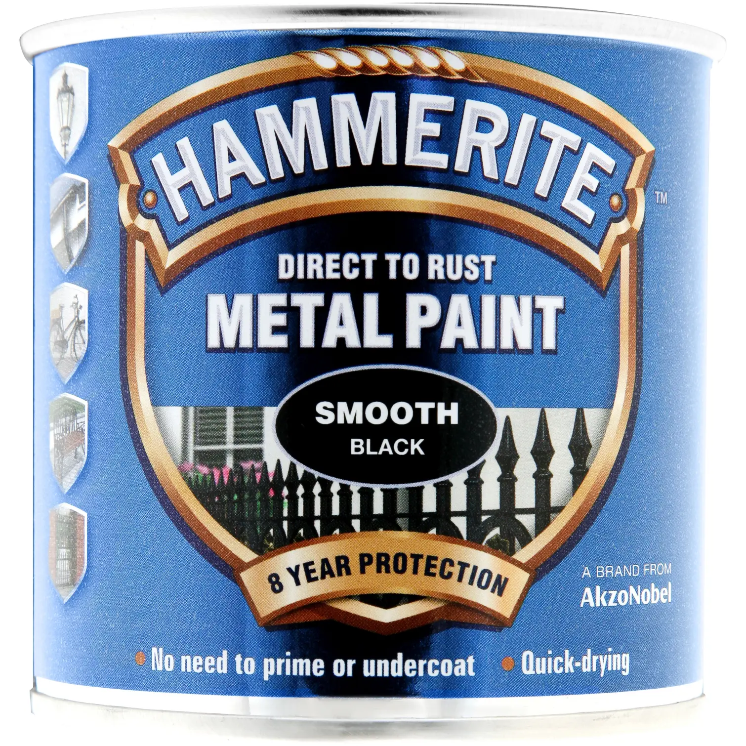 Hammerite Direct to Rust Metal Paint Smooth Black 250ml