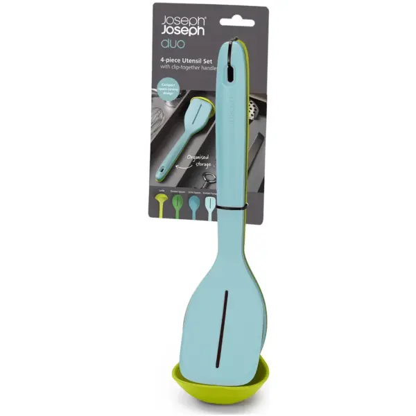 JPH0026 Joseph Joseph Duo 4 Piece Utensil Set With Clip Together Handles