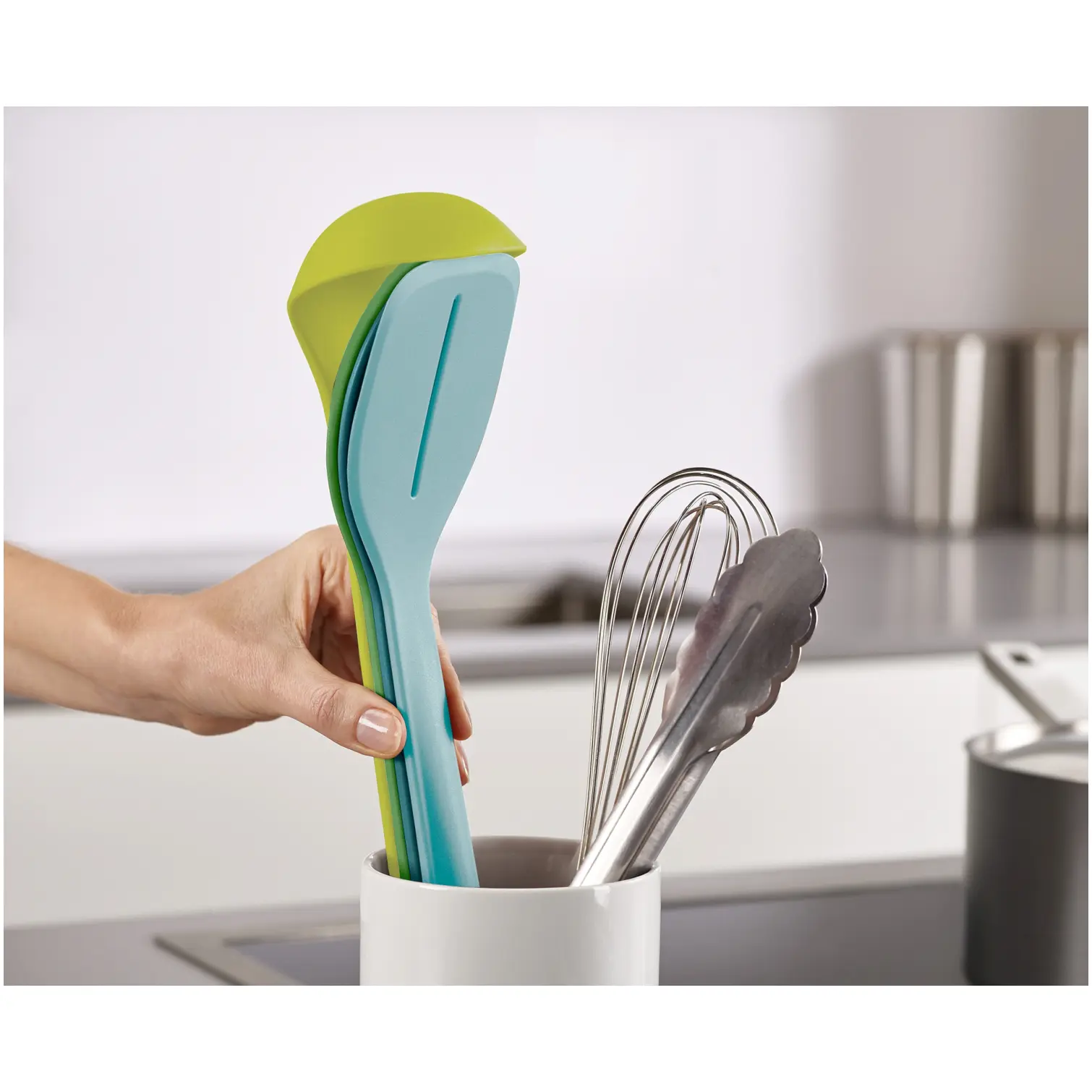 Joseph Joseph Duo 4 Piece Utensil Set With Clip Together Handles