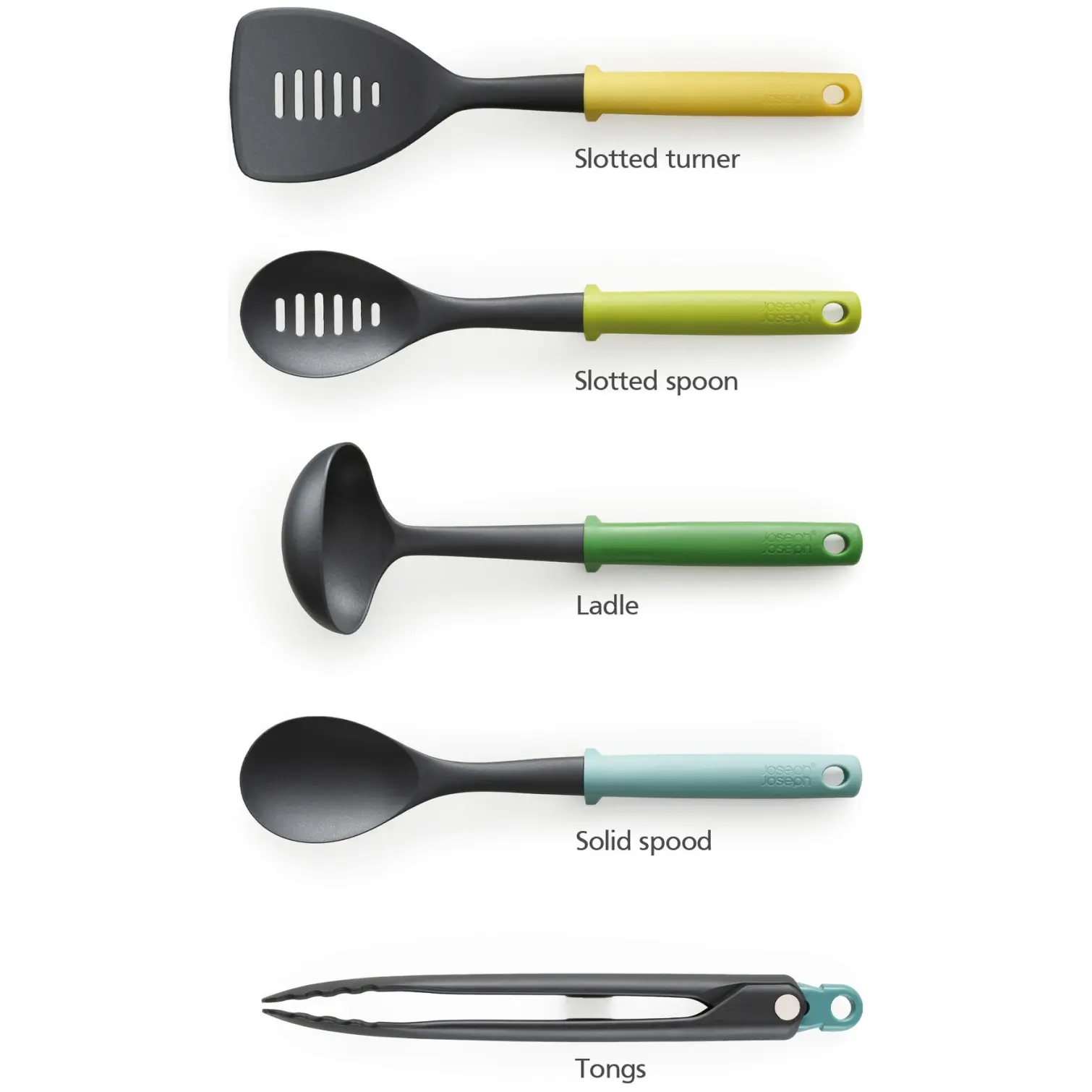 JPH0036_1 Joseph Joseph Duo 5-Piece Utensil Stand With Integrated Tool Rests