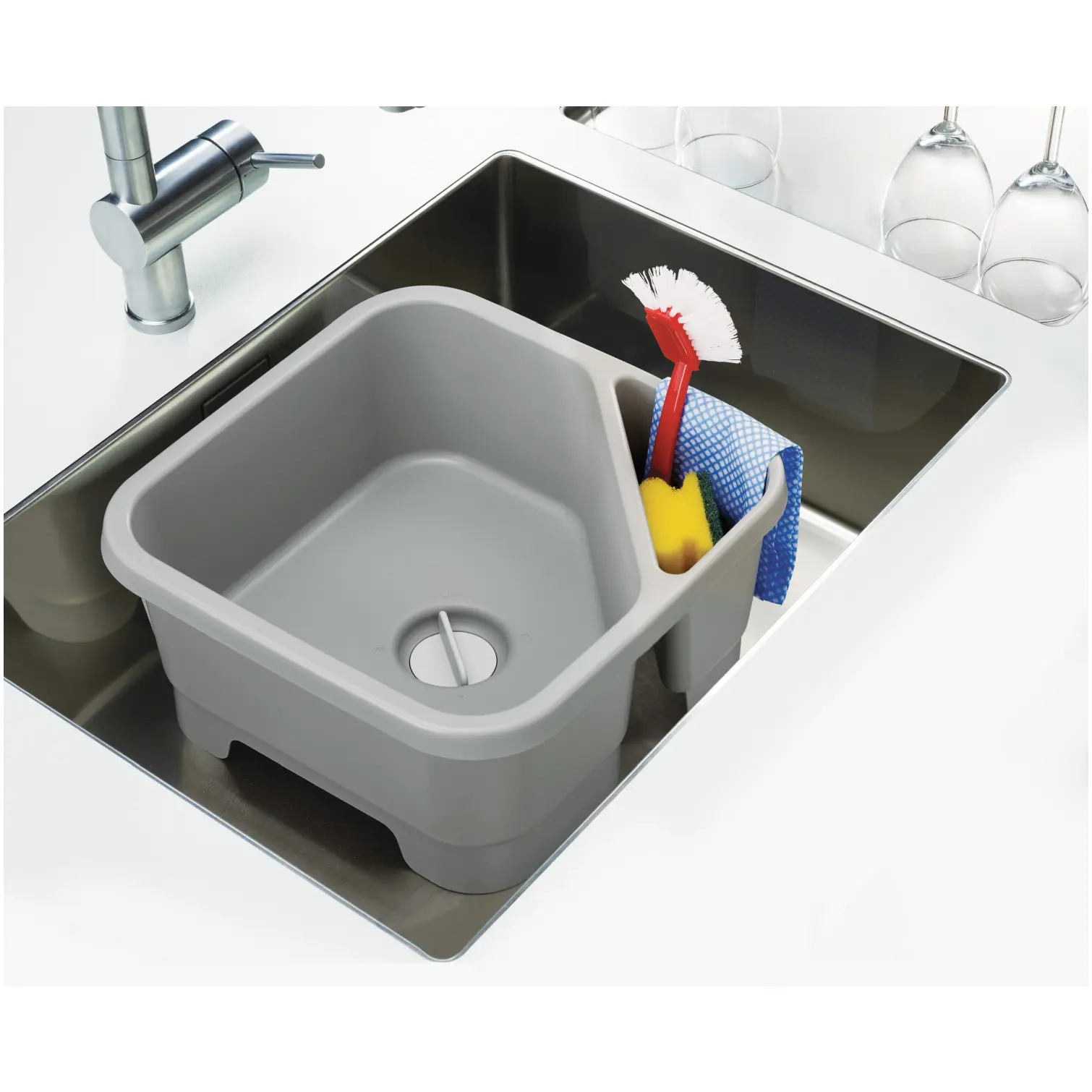 JPH0096_2 Joseph Joseph Duo Washing Up Bowl with Plug