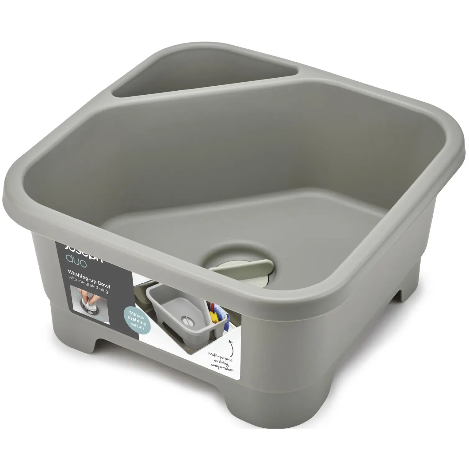 JPH0096_4 Joseph Joseph Duo Washing Up Bowl with Plug