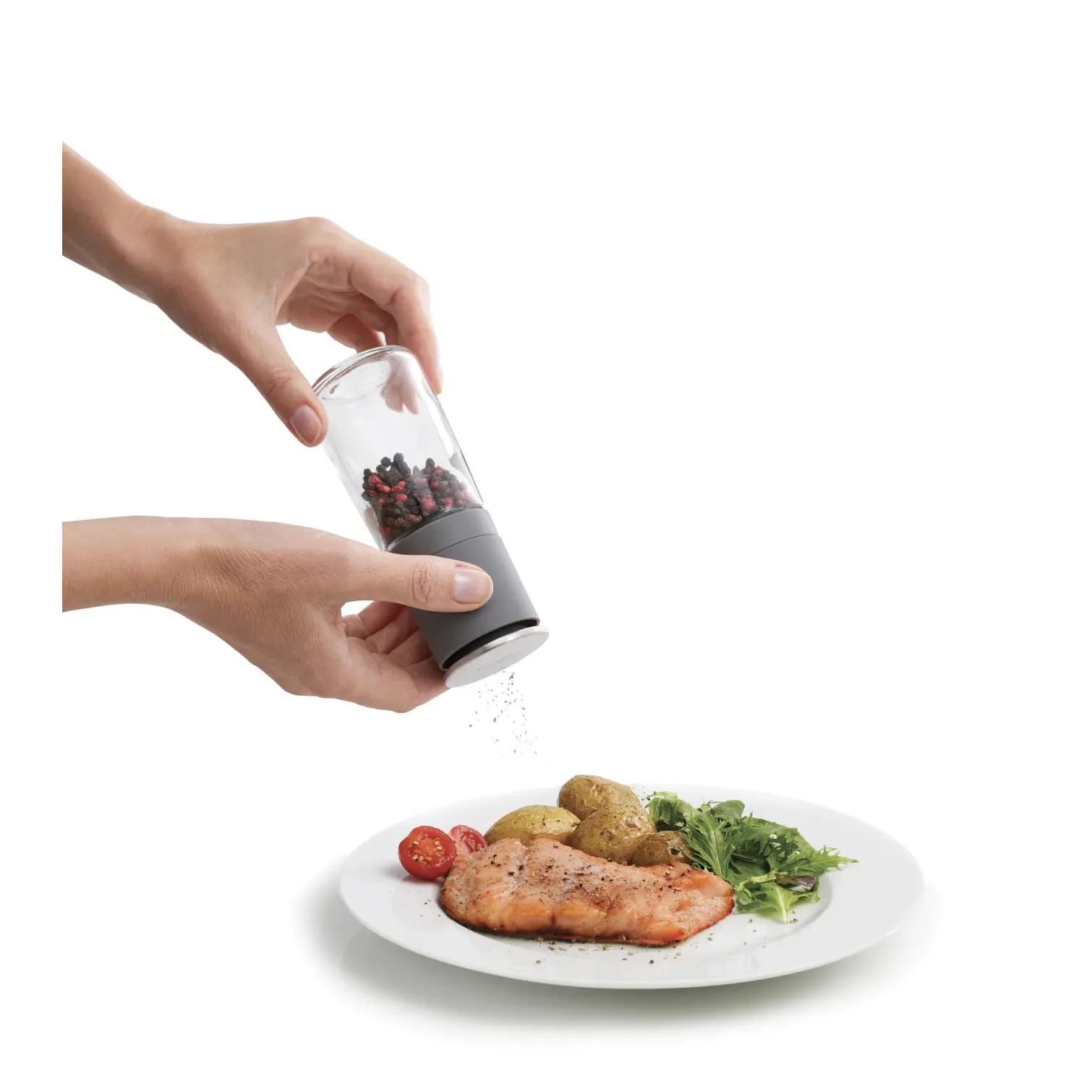 JPH0135_2 Joseph Joseph Duo No-Spill Salt & Pepper Set