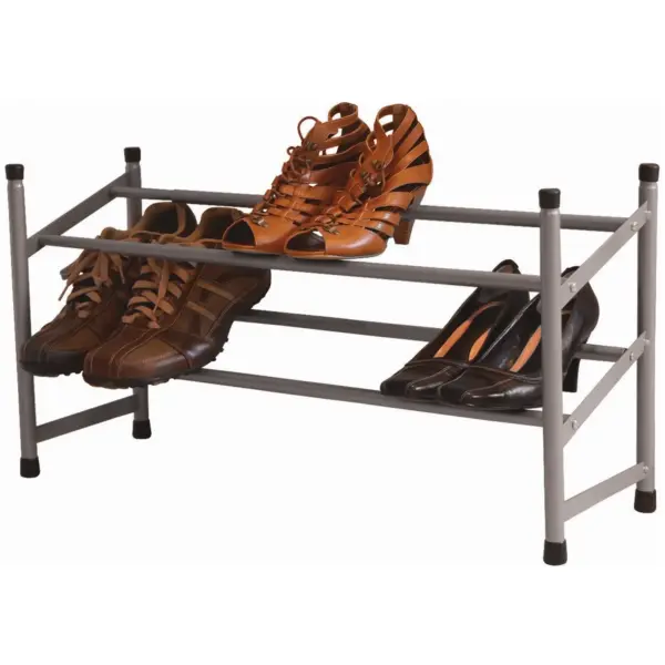 JVL Chrome 2 Tier Extending Shoe Rack