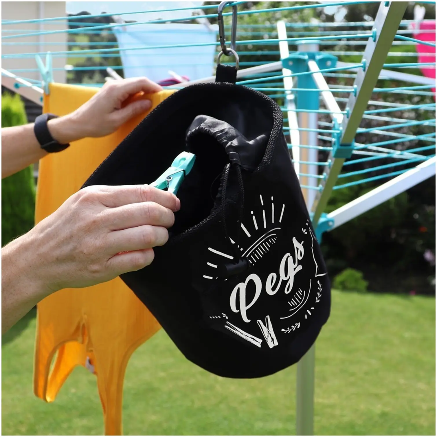 JVL0080_7 JVL Large Peg Bag With Clip