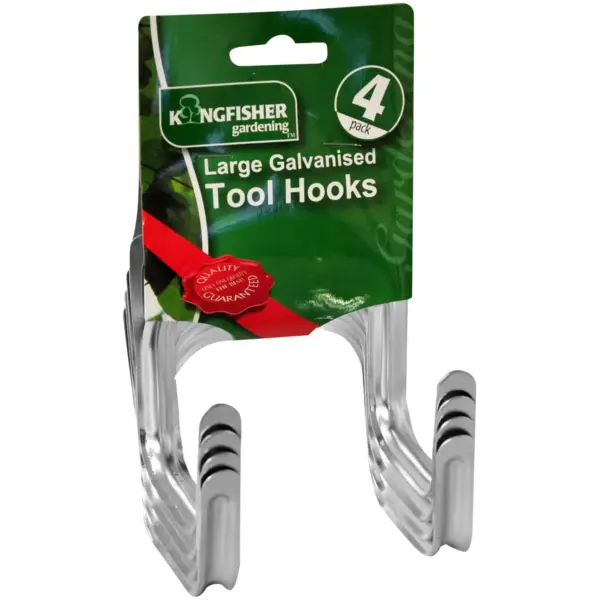 KIN0051 Kingfisher Large Galvanised Tool Hooks pk4