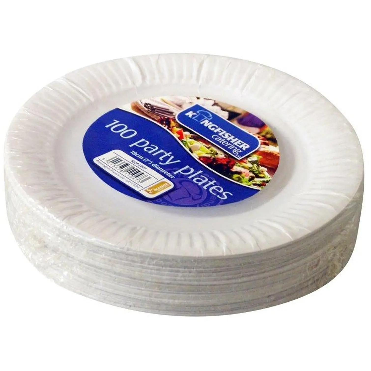 Kingfisher White Paper Plates 18cm(7")pk100