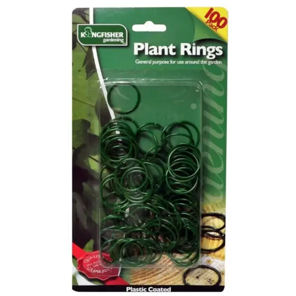 Kingfisher Plant Rings GREEN pk100