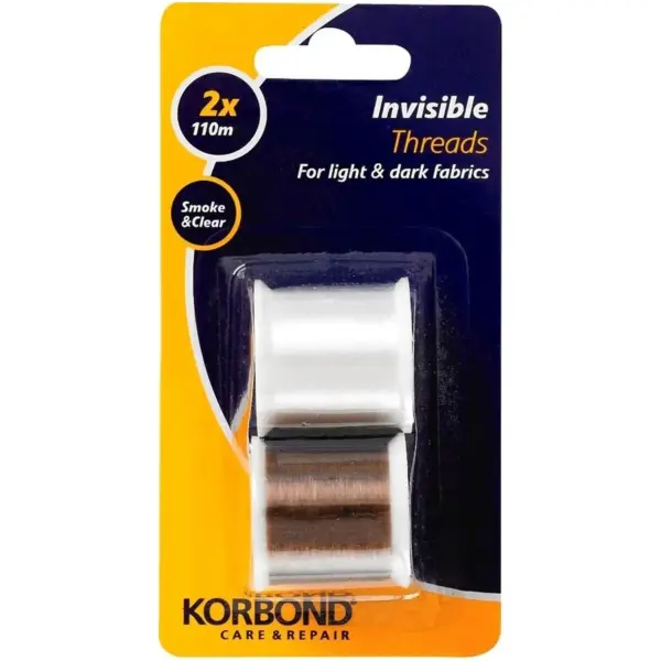 KORBOND Smoke & Clear Invisible Threads 2 x 110m Rolls