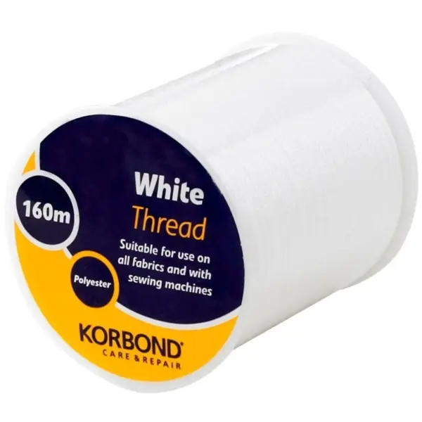 KOR0038 Korbond Polyester Thread White 160 meters