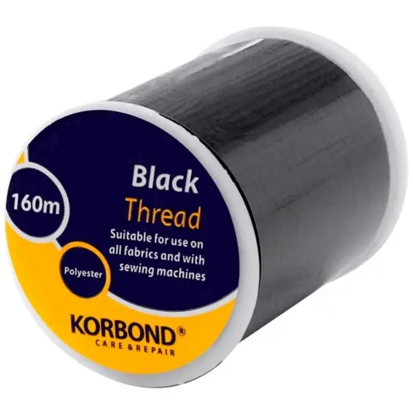 KOR0039 Korbond Polyester Thread Black 160 meters