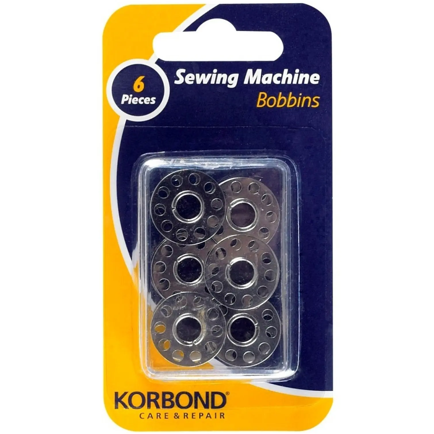 Korbond Metal Sewing Machine Bobbins Pack of 6
