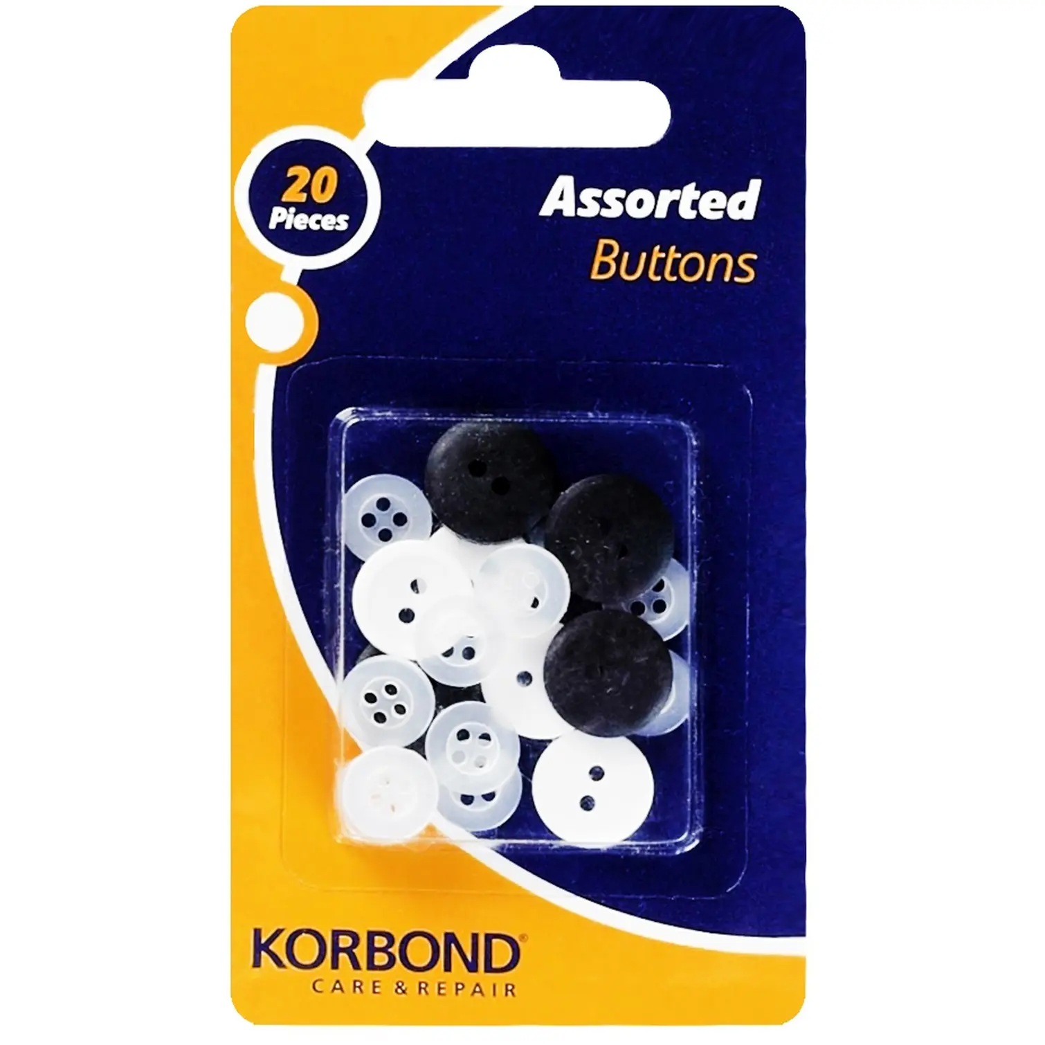 KOR7011 Korbond Assorted Buttons 20 Pieces