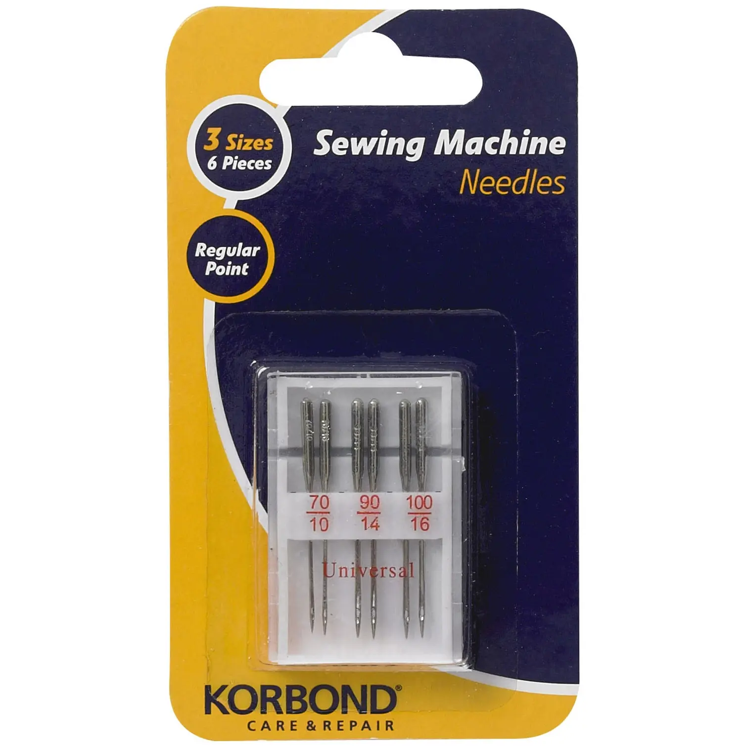 Korbond Sewing Machine Needles 3 Sizes 6 Pieces