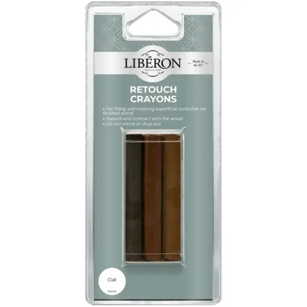LBN0003 Liberon Retouch Crayons Oak Colour Card of 3