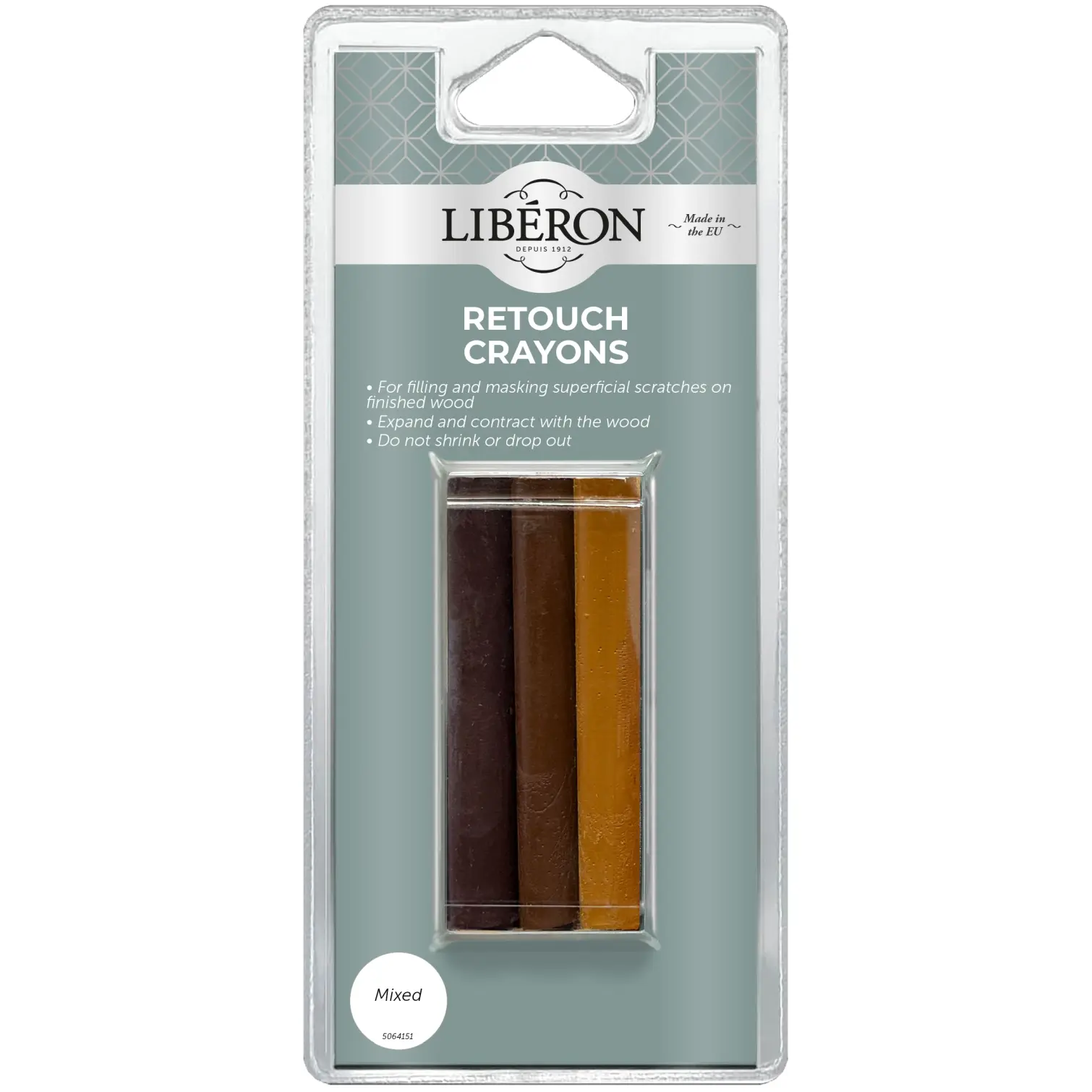 Liberon Retouch Crayons Mixed Card of 3