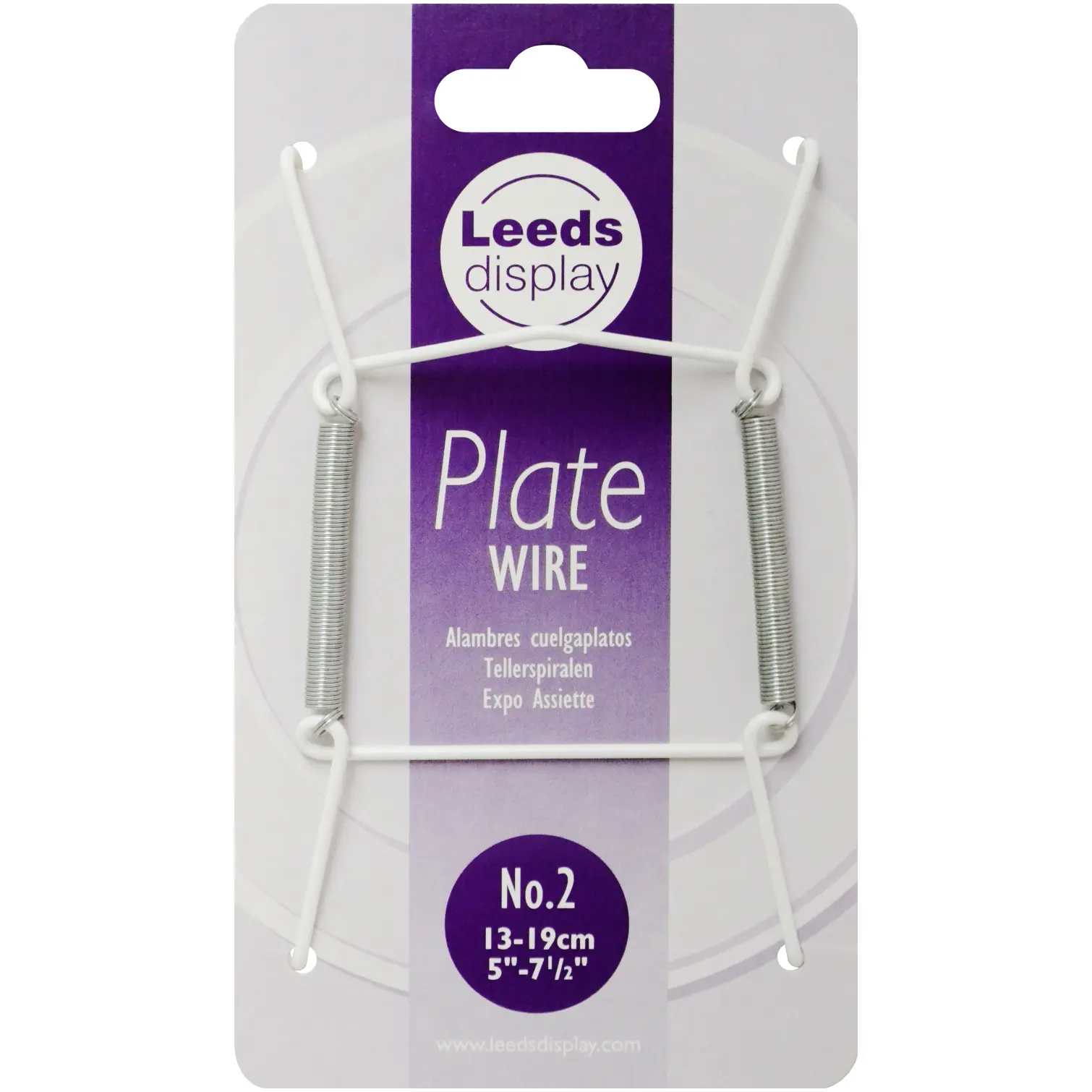 Leeds Display Plate Wire No.2 13 to 19cm white wire spring plate hanger for hanging plates