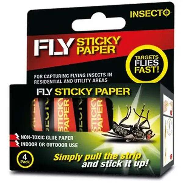 Insecto Fly Sticky Papers Pack of 4