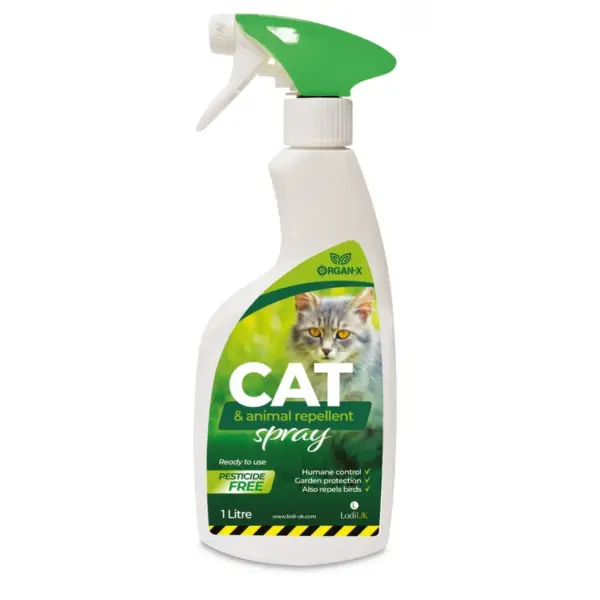 LOD0100 Organ-X Cat And Animal Repellant Spray Pesticide Free 1Ltr