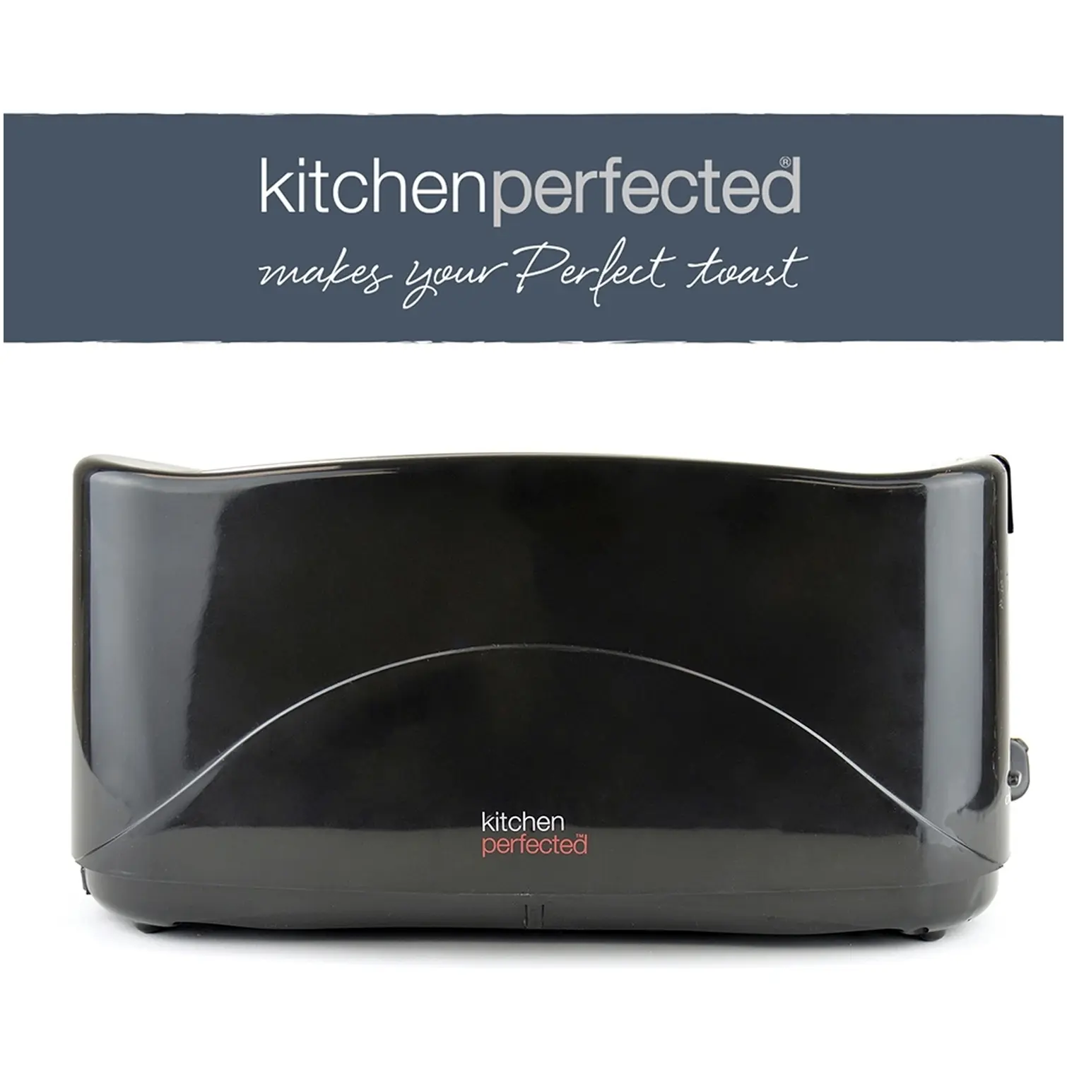 KitchenPerfected 4 Slice Long Slot Toaster Black