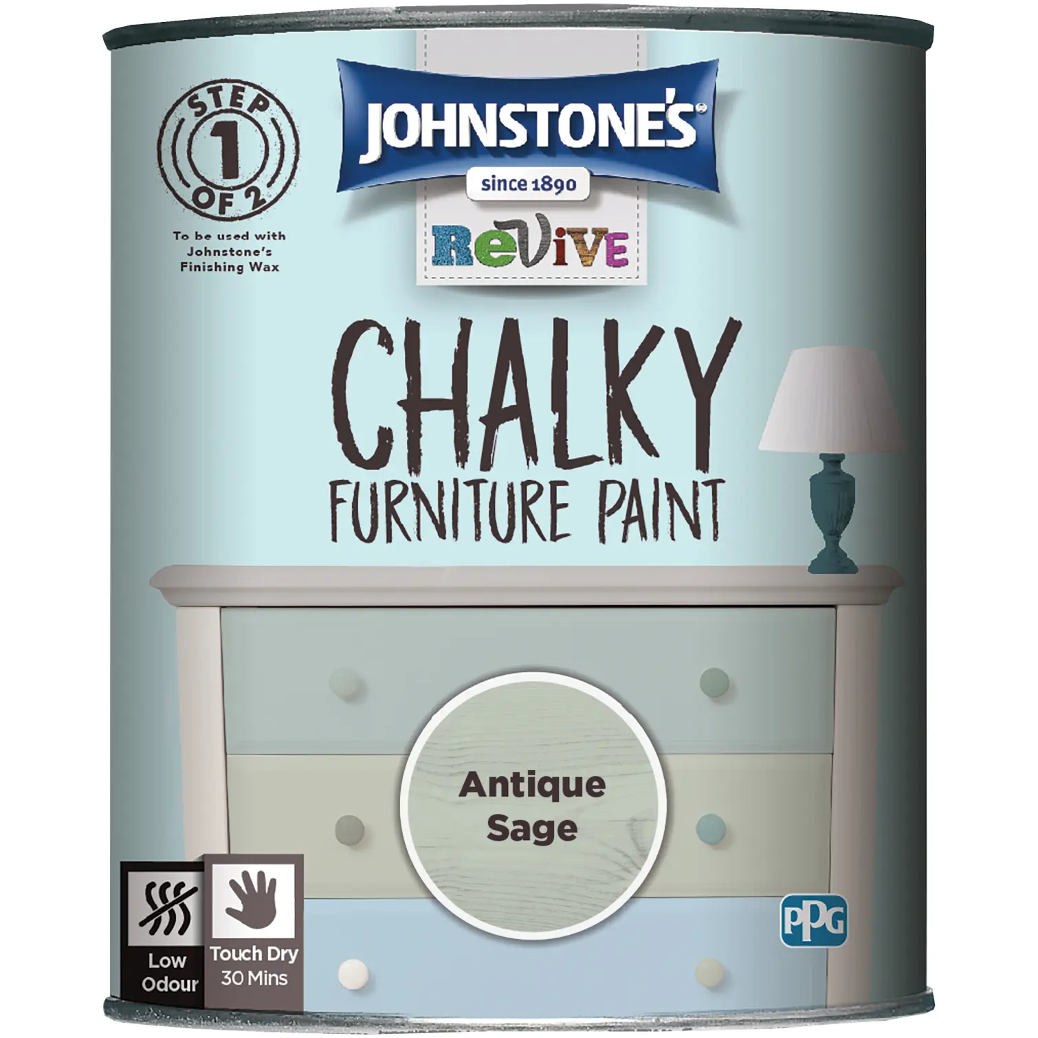 MAN0158 Johnstones Chalky Paint Antique Sage
