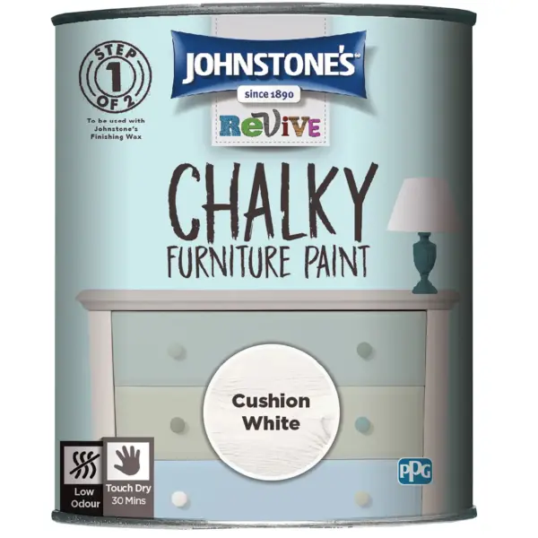 MAN0172 Johnstones Chalky Paint Cushion White