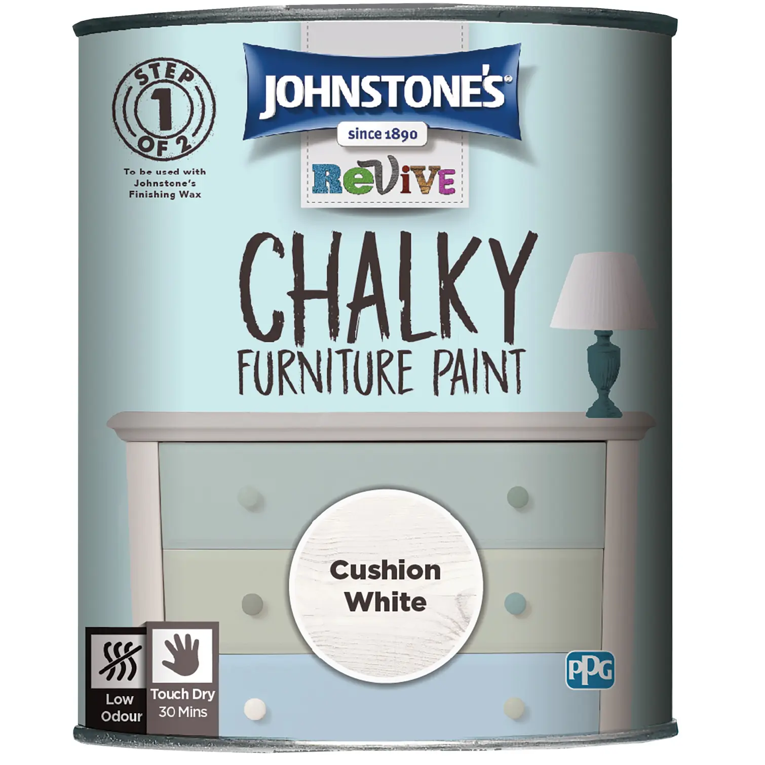 Johnstones Chalky Paint Cushion White