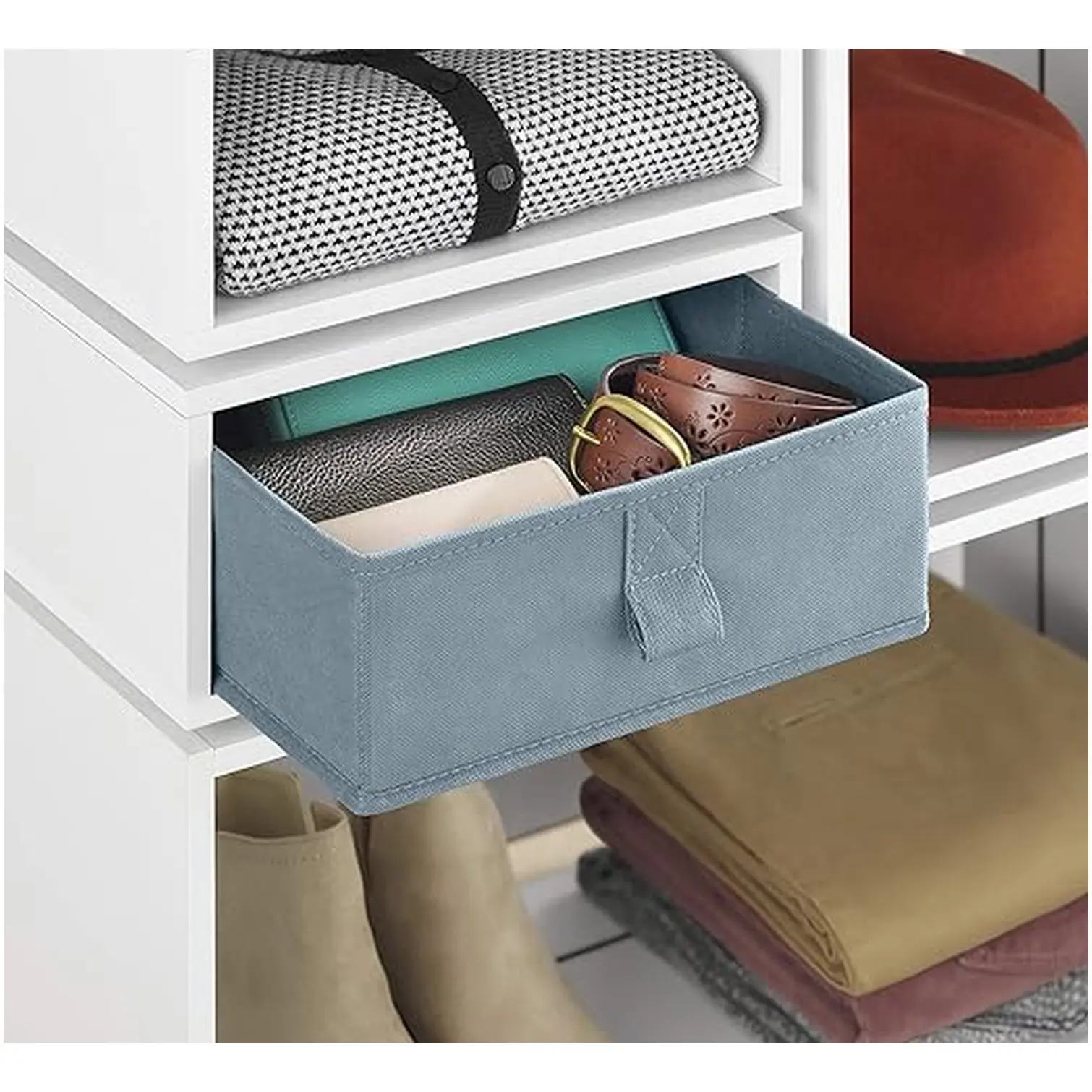 MDN0001_1 Whitmor Fabric Storage Bin Blue 27.3x27.6x10.8cm