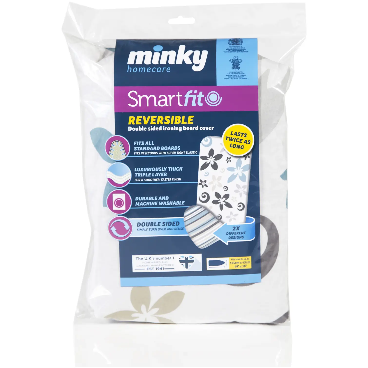 Minky Smart Fit Reversible Ironing Cover 125x45cm