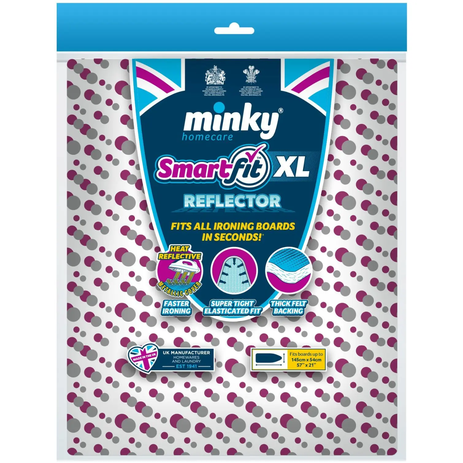 Minky Reflector Ironing Board Cover 145x54cm
