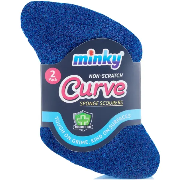 Minky Non-Scratch Curve Sponge Scourer 2 Pack