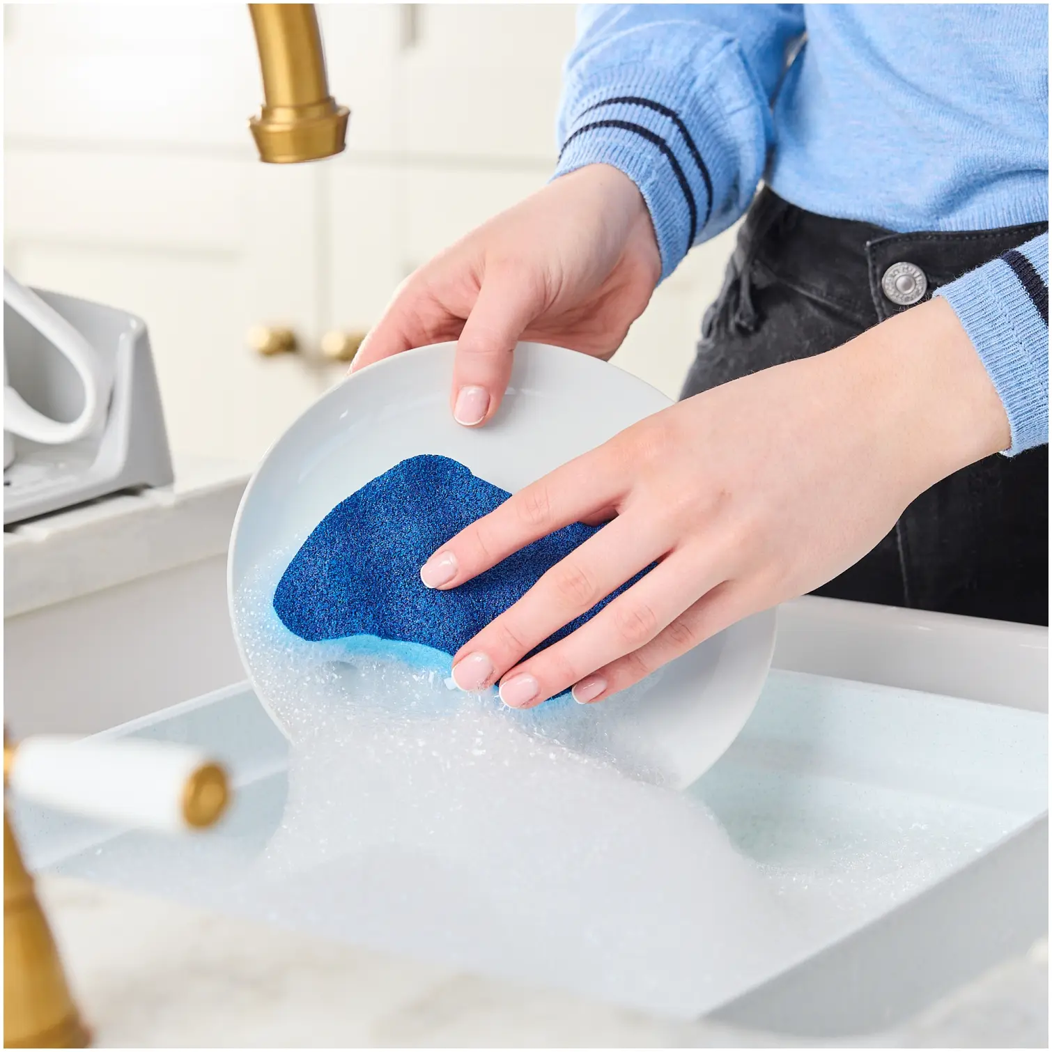 MKY0108_1 Minky Non-Scratch Curve Sponge Scourer 2 Pack