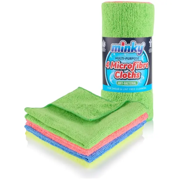 Minky Multi-Purpose Microfibre Cloths 4 Pack