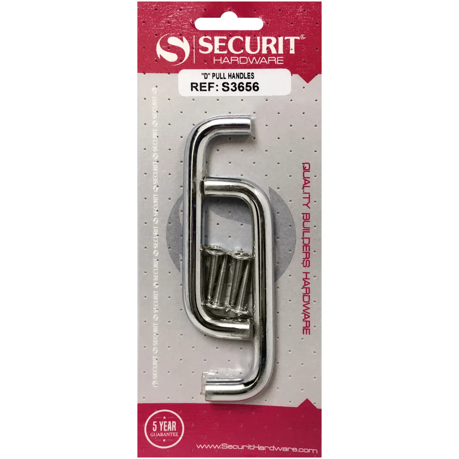 Securit  D' Handle P/Chrome Card of 2