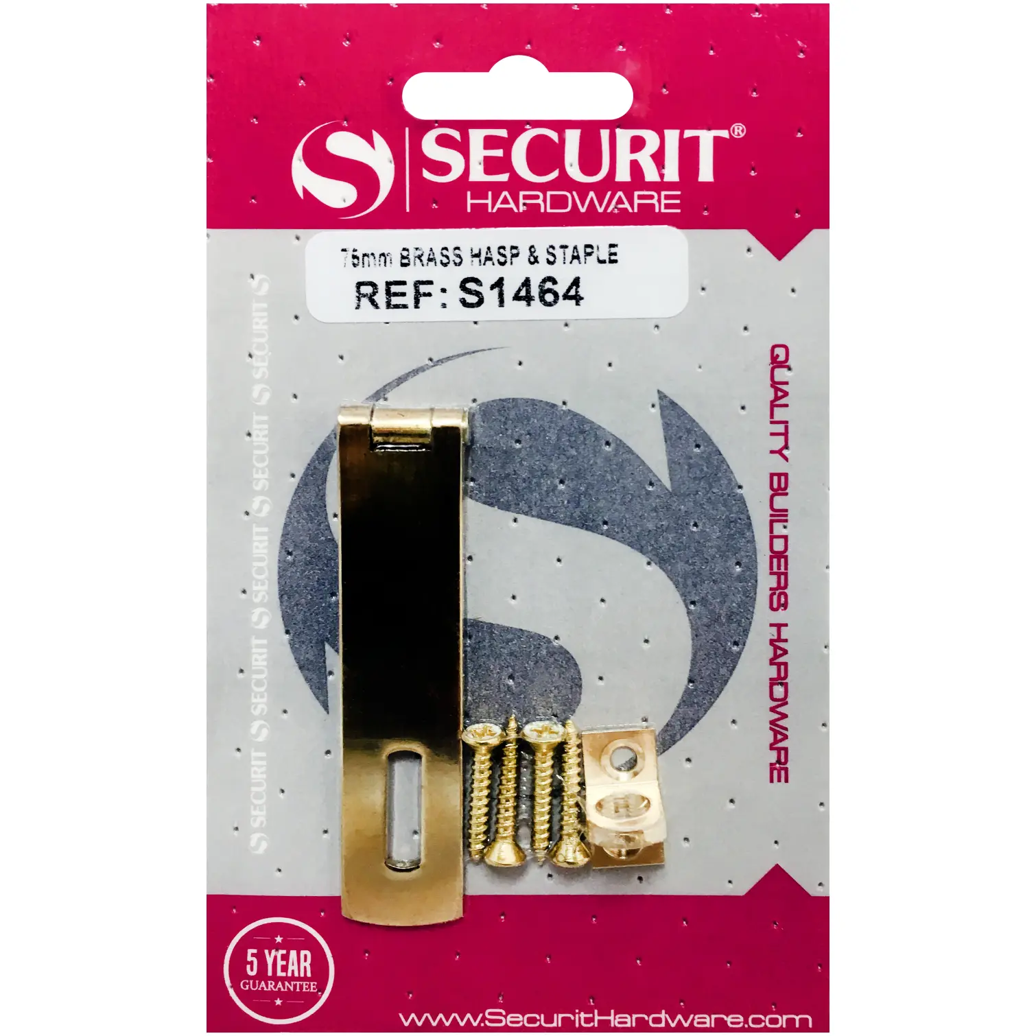 Securit Safety Hasp & Staple Brass 75mm