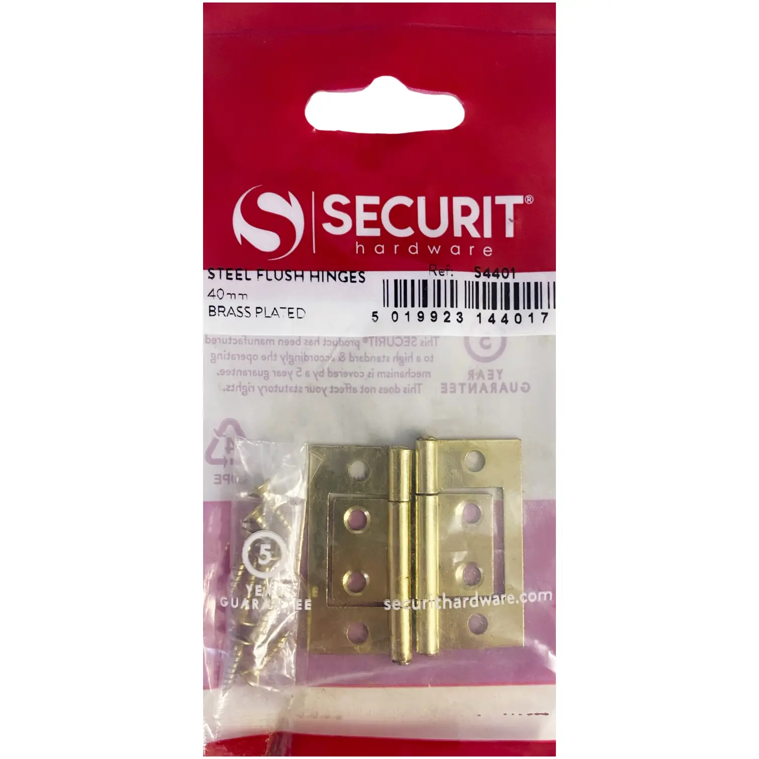 Securit Flush Hinges 38mm EB