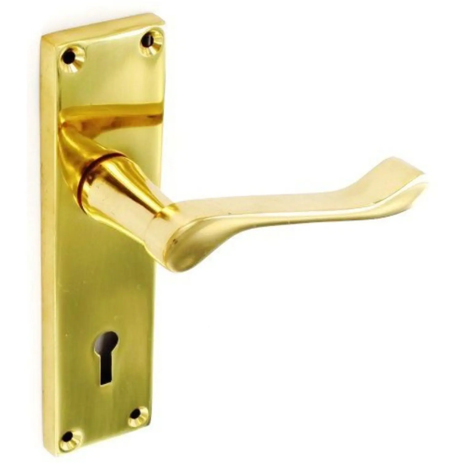 Securit Brass Vict Scroll L/Lock Furniture