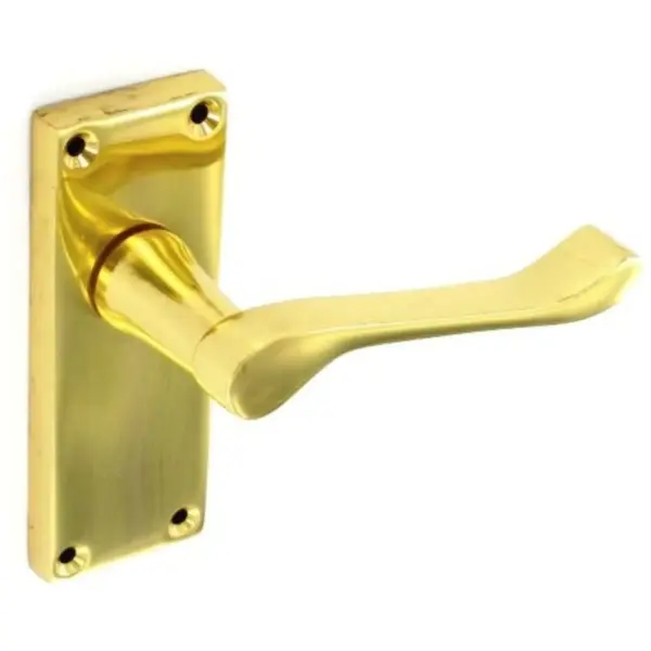 Securit Brass Vict Scroll L/Latch Furniture
