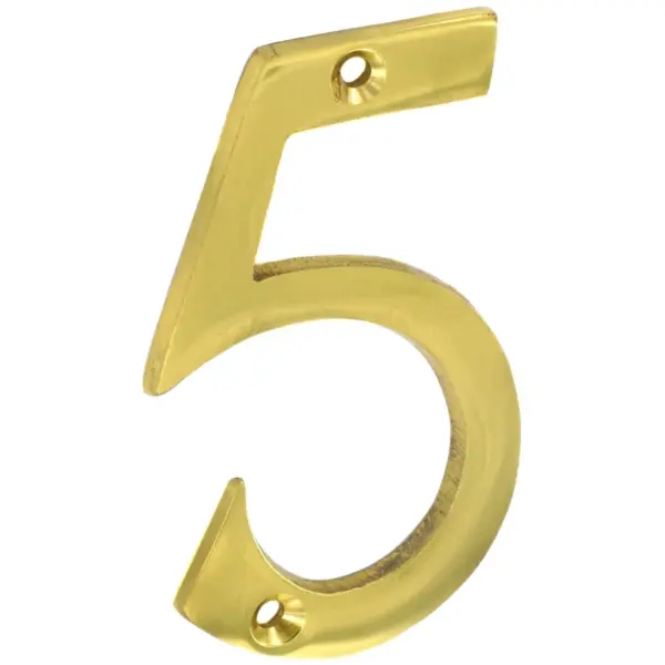 Securit Brass Numeral 75mm(3") No 5