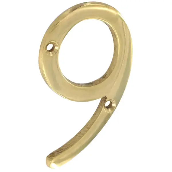 Securit Brass Numeral 75mm(3") No 9
