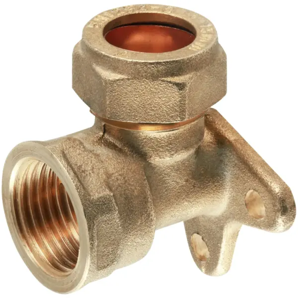 Securplumb Wall Plate Brass 15mm