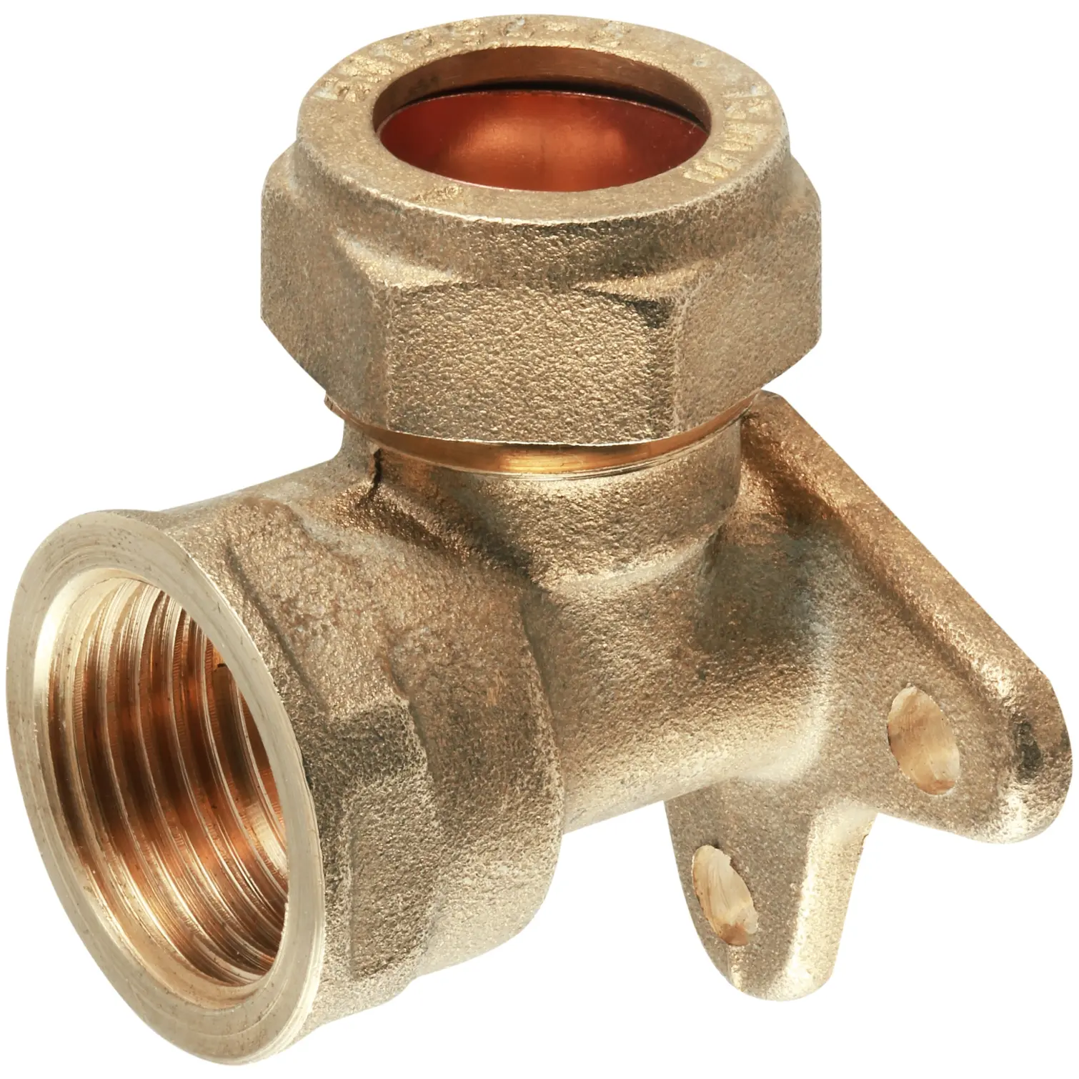 Securplumb Wall Plate Brass 15mm