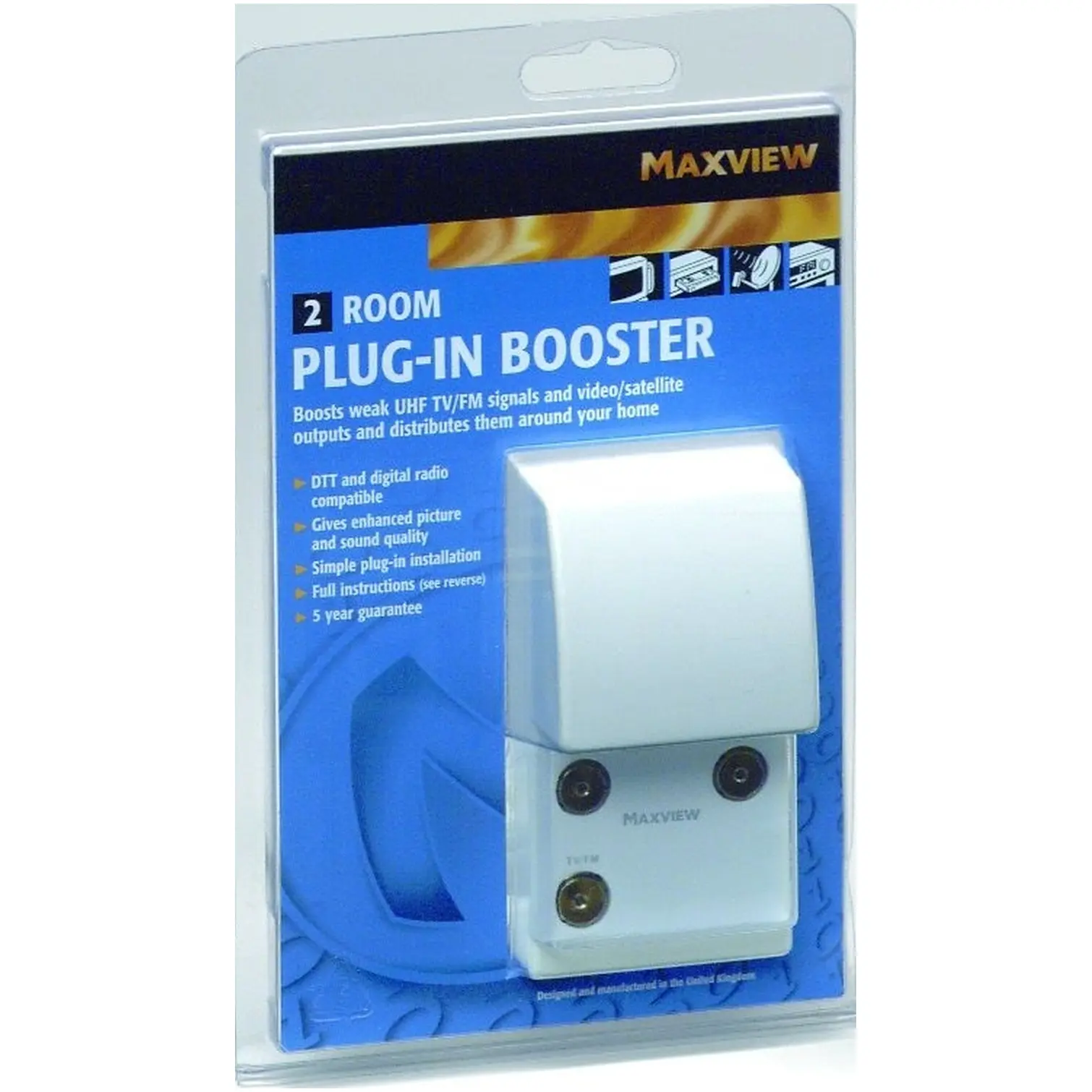 MVL0021 Maxview PSB2C 2 Room Plug In Signal Booster