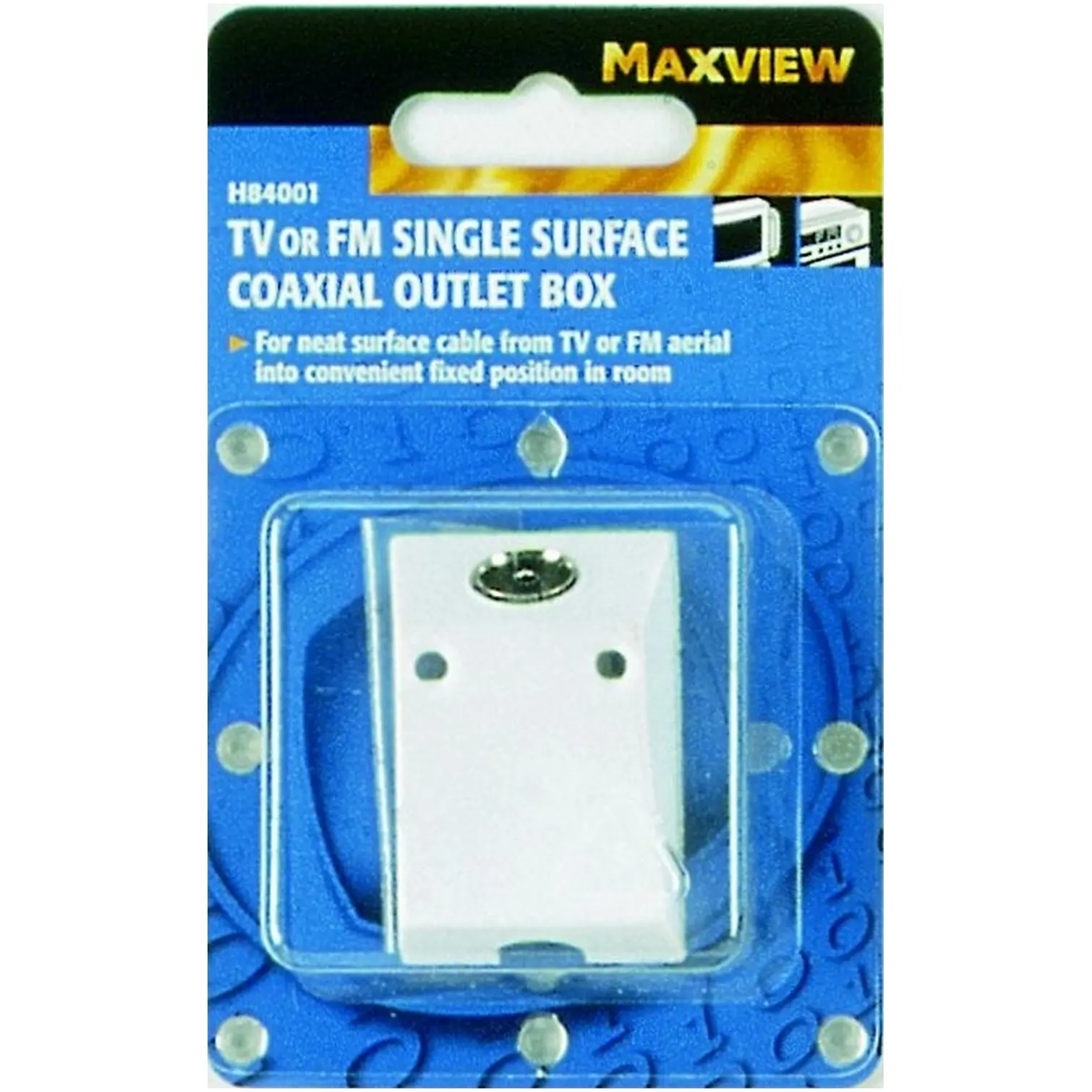 Maxview Coaxial TV/FM Surface Outlet Box